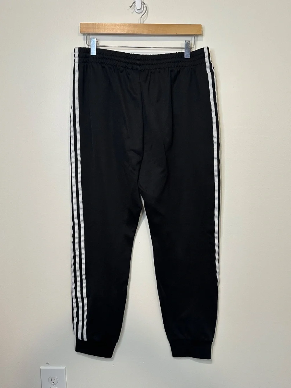 Adidas 3 Stripes Joggers Men's XL Black Track Pants Zipper Pockets